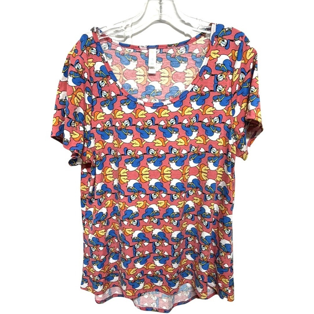 Lularoe Classic T Pink Donald Duck Disney Whimsical Fab 5 Size XL Short Sleeve